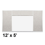 Best-Rite Style-H 12 x 5 Combo-Rite Tackboard and Porcelain Magnetic Combination Whiteboard (Shown in Sterling)