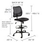 Safco Vue 3395 Mesh-Back Fabric Drafting Chair, Footring