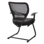 Office Star Space Seating Professional AirGrid Mesh-Back Eco-Leather Mid-Back Guest Chair