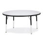 Jonti-Craft Berries 48" D Round Elementary Classroom Activity Table (Shown in Grey/Black)
