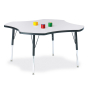 Jonti-Craft Berries 48" D Four-Leaf-Shaped Classroom Activity Table (Shown in Grey/Black)