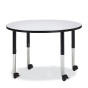 Jonti-Craft Berries 42" D Round Mobile Classroom Activity Table (Shown in Grey/Black)
