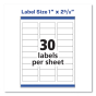 Avery 2-5/8" x 1" Easy Peel Laser Address Labels, White, 7500/Box