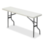 Iceberg IndestrucTable Classic 72" W x 18" D Heavy-Duty Plastic Folding Table (Shown in Platinum)