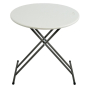Iceberg IndestrucTable Classic 24" Round Plastic Personal Folding Table (Shown in Platinum)