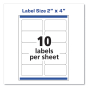 Avery 2" x 4" Laser & Inkjet Printer Internet Shipping Labels, White, 2500/Box