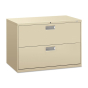 HON Brigade 692LL 2-Drawer 42" Wide Lateral File Cabinet, Letter & Legal Size, Putty