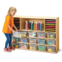 Jonti-Craft Young Time 15-Section Cubby Storage Unit with Clear Bins