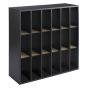 Safco 18-Compartment Wood Mail Sorter, Black