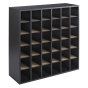 Safco 36-Compartment Wood Mail Sorter, Black