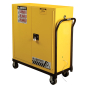 Just-Rite 84001 Rolling Cart For Relocating Cabinet, Fits 30 Gallons or Piggyback Safety Cabinets (example of use)