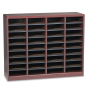 Safco E-Z Stor 36-Compartment Wood Mail Sorter, Mahogany