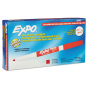 Expo Low-Odor Dry Erase Marker, Fine Point, Red, 12-Pack