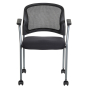 Office Star Pro-Line II ProGrid Mobile Mesh-Back Fabric Stacking Guest Chair