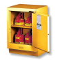 Justrite Fume Hood 15 Gal Flammable Storage Cabinet, Right-Hand (Shown in Yellow, Safety Cans Not Included)