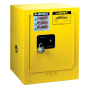 Justrite Sure-Grip EX Countertop 4 Gal Flammable Storage Cabinet (Shown in Yellow, Padlock Not Included)