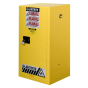 Justrite Sure-Grip EX Compac 15 Gal Flammable Safety Storage Cabinet, 44" H (Shown in Yellow, padlock not included)