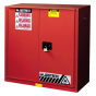 Justrite Sure-Grip EX 40 Gal Bi-Fold Self-Closing Combustibles Storage Cabinet (Shown in Red, Padlock Not Included)