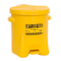 Eagle 6 Gallon Polyethylene Oily Waste Safety Can with Foot Lever (yellow)