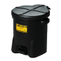Eagle 6 Gallon Polyethylene Oily Waste Safety Can with Foot Lever (black, 10 gallon model shown)