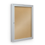 Best-Rite Indoor 1 Door 2' x 3' Silver Enclosed Bulletin Board Cabinet (Shown in Natural Cork)