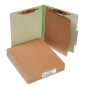 Acco 4-Section Letter Pressboard 25-Point Classification Folders, Leaf Green, 10/Box