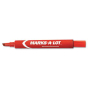 Marks-A-Lot Large Permanent Marker, Chisel Tip, Red, 12-Pack