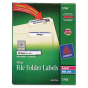 Avery 3-7/16" x 2/3" Self-Adhesive Laser & Inkjet File Folder Labels, Blue Border, 1500/Box