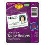 Avery 4" x 3" Horizontal Secure Top Heavy-Duty Badge Holders, Clear, 25/Pack