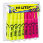 Hi-Liter Chisel Tip Desk Highlighter, Pink & Yellow, 24-Pack