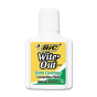 BIC Wite-Out Extra Coverage Correction Fluid, 20 ml Bottle, White, 12-Pack