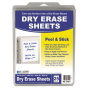 C-Line Peel and Stick 8-1/2" x 11", 25-Sheets, Dry Erase Paper