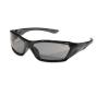 MCR Safety Crews ForceFlex Safety Glasses, Black Frame with Gray Lens