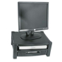 Kantek 3" to 6-1/2" H Two Level Monitor Stand with Removable Drawer, Black