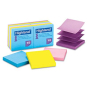 Highland 3" X 3", 12 100-Sheet Pads, Bright Color Sticky Notes