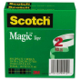 Scotch 3/4" x 72 yds Clear Magic Tape, 3" Core, 2-Pack