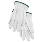 MCR Safety Memphis Medium Grain Goatskin Driver Gloves, White, 12 Pairs
