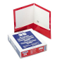 Oxford 100-Sheet 8-1/2" x 11" Laminated Two-Pocket Portfolio, Red, 25/Box