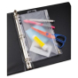 Oxford 6" x 9-1/2" Zippered Ring Binder Pocket, Clear/White