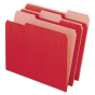 Pendaflex Earthwise 1/3 Cut Tab Letter File Folder, Red, 100/Box
