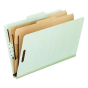 Pendaflex 6-Section Letter Pressboard 25-Point Classification Folders, Green, 10/Box