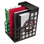 Pendaflex 9" DecoRack Plastic Magazine File with Two Snap-In Dividers, Black