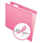 Pendaflex Letter Reinforced Hanging File Folders, Pink, 25/Box