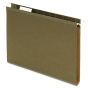 Pendaflex Letter 1" Box Bottom Hanging File Folders, Green, 25/Box