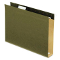 Pendaflex Letter 2" Box Bottom Hanging File Folders, Green, 25/Box