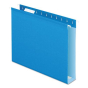 Pendaflex Letter 2" Box Bottom Hanging File Folders, Blue, 25/Box