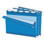 Pendaflex Ready-Tab Reinforced Letter 1/5 Tab Hanging File Folders, Blue, 25/Box
