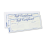 Rediform 8-1/2" x 3-2/3" 25-Sheets, Blue Gold Gift Certificates with Envelopes