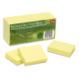 Redi-Tag 1-1/2" X 2", 12 100-Sheet Pads, Yellow Sticky Notes