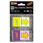 Redi-Tag 1" x 1 11/16" "Look!" Pop-Up Fab Flags with Dispenser, Purple/Yellow, 100/Pack